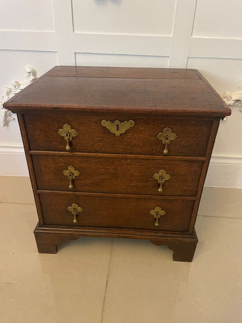 Antique Queen Anne Quality Oak Box Chest